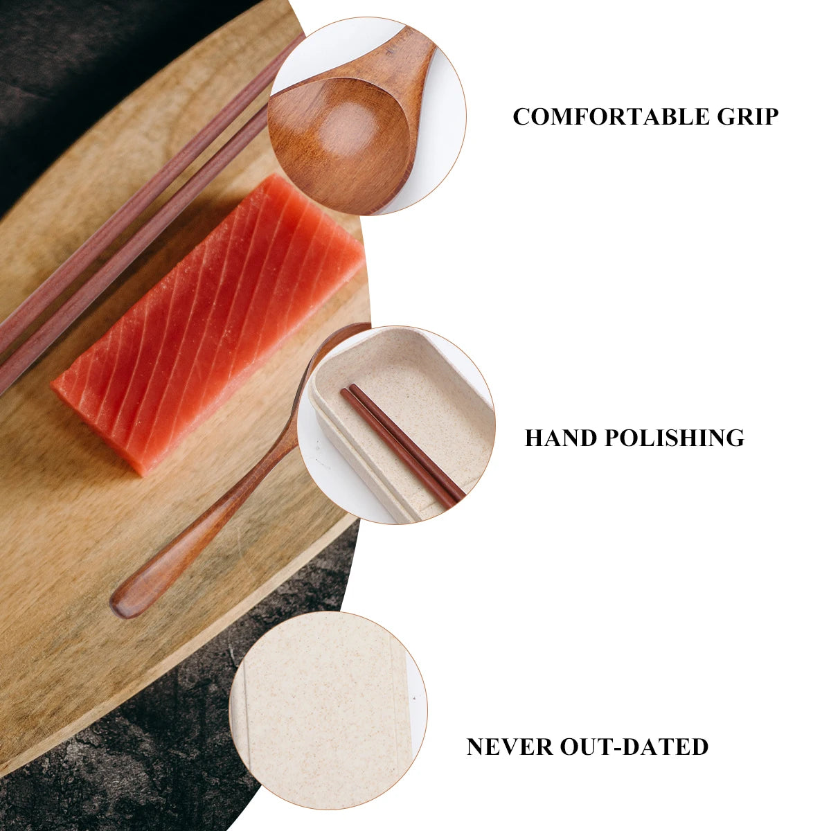 Eco Friendly Wooden 3 Pcs Travel set