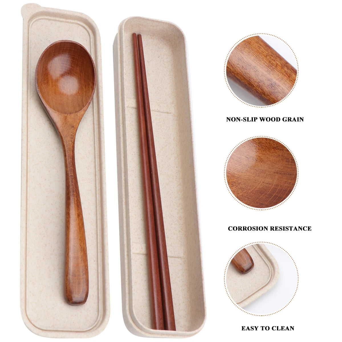 Eco Friendly Wooden 3 Pcs Travel set